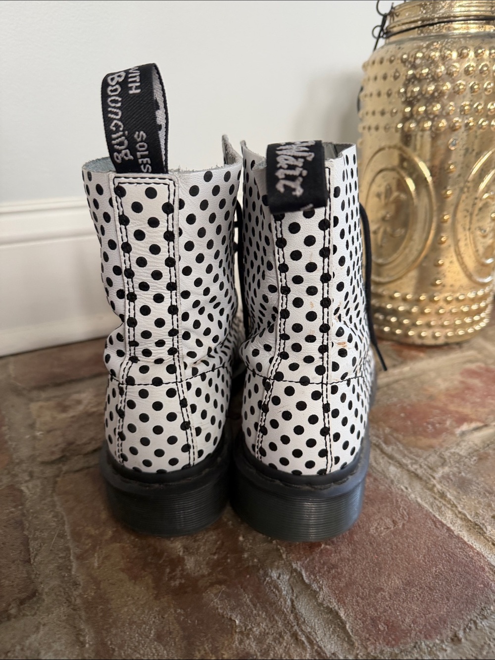⭐️Dr. Martens Pascal Polka Dot Combat Boots⭐️ - Picture 4 of 7